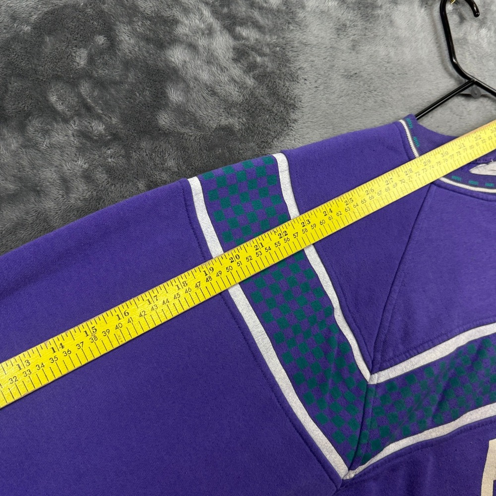 Unbranded Sweatshirt XL Purple Fast Forward Vintage 90s Checkerboard Graphic - Picture 4 of 6